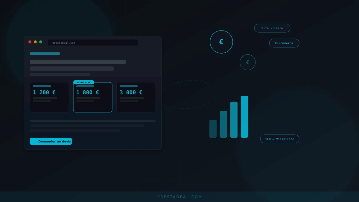 Illustration des tarifs de création de site web professionnel